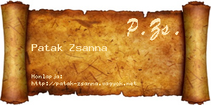 Patak Zsanna névjegykártya